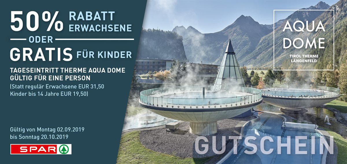SPAR_Wellness_AQUADOME_Aktion_Gutschein
