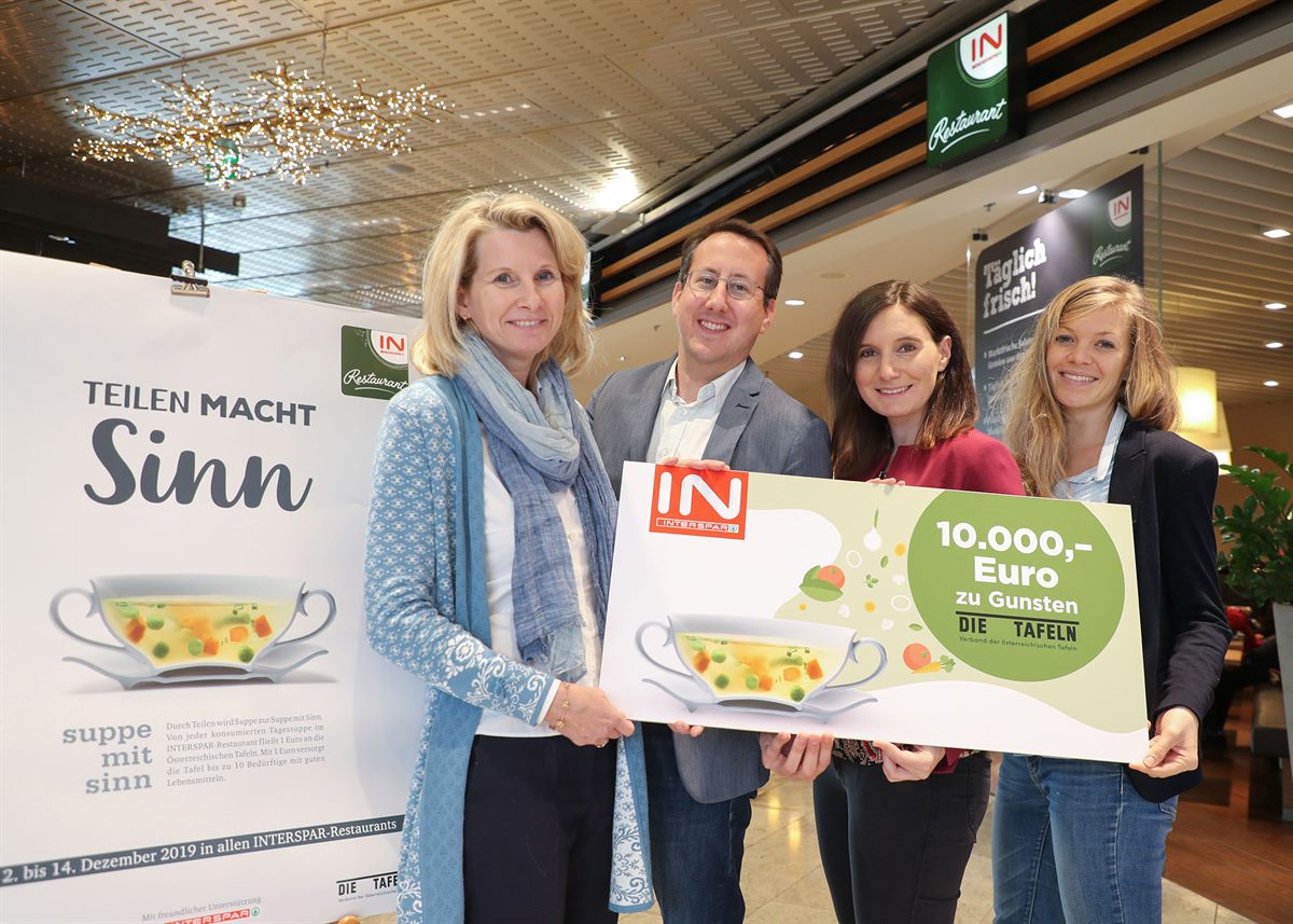 Spendenübergabe INTERSPAR Suppe mit Sinn