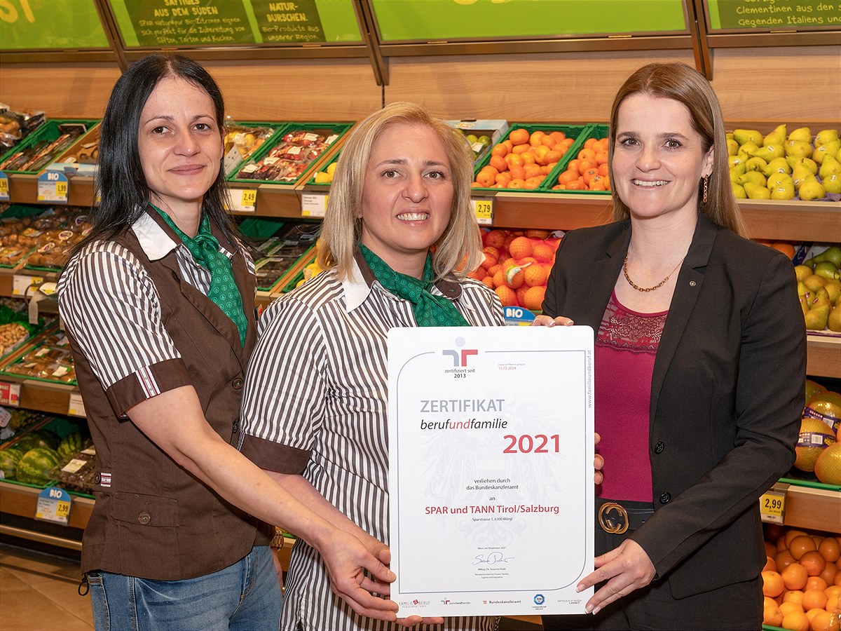 SPAR Salzburg Zertifikat berufundfamilie 2022