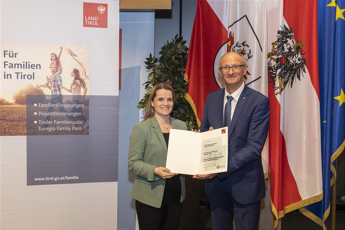 SPAR Land Tirol FamilienfreundlichsterBetrieb 2022