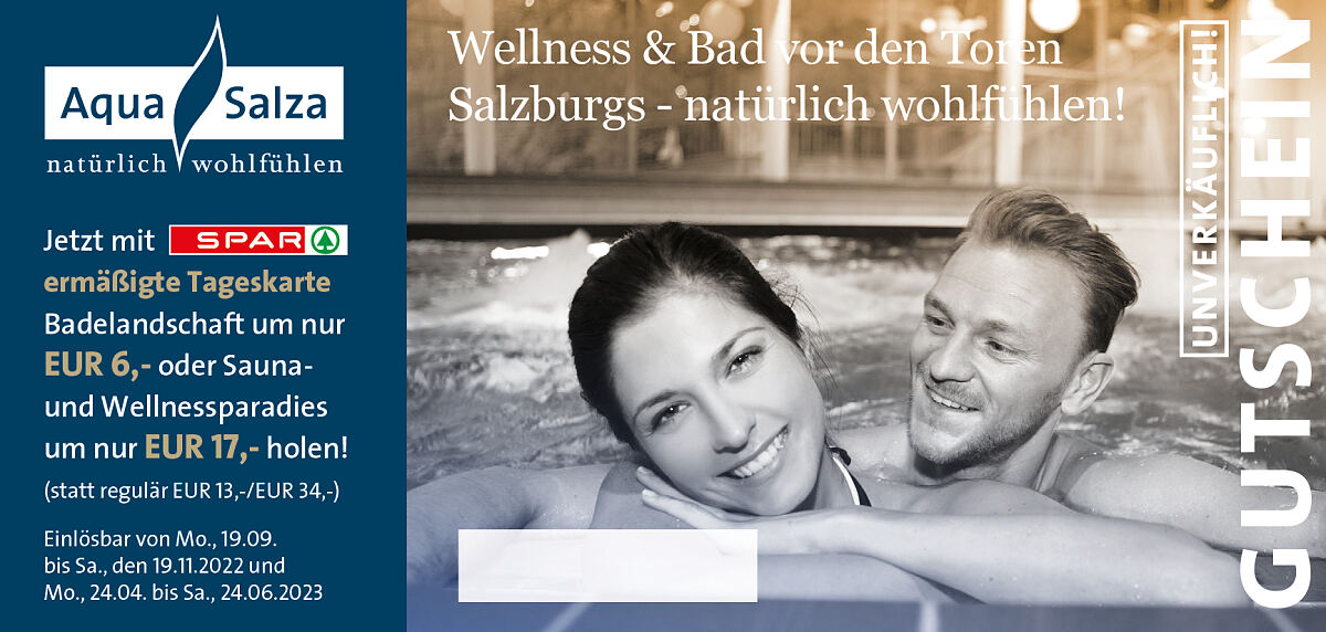 SPAR Aqua Salza Familienkooperation Gutschein 2022