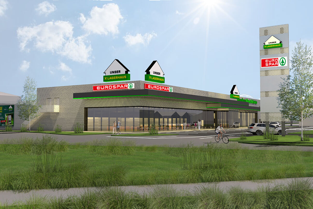 Rendering neues Lagerhaus mit EUROSPAR in Groß-Enzersdorf