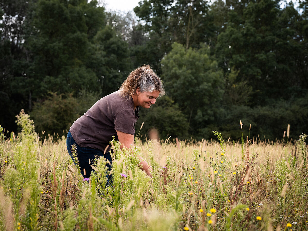 Bild 2_©SPAR-Attic_Landwirtin Karin Bauer auf ihrer Bienenweide