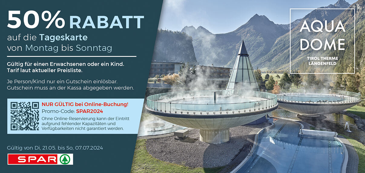 SPAR Gutschein AquaDome 2024 front