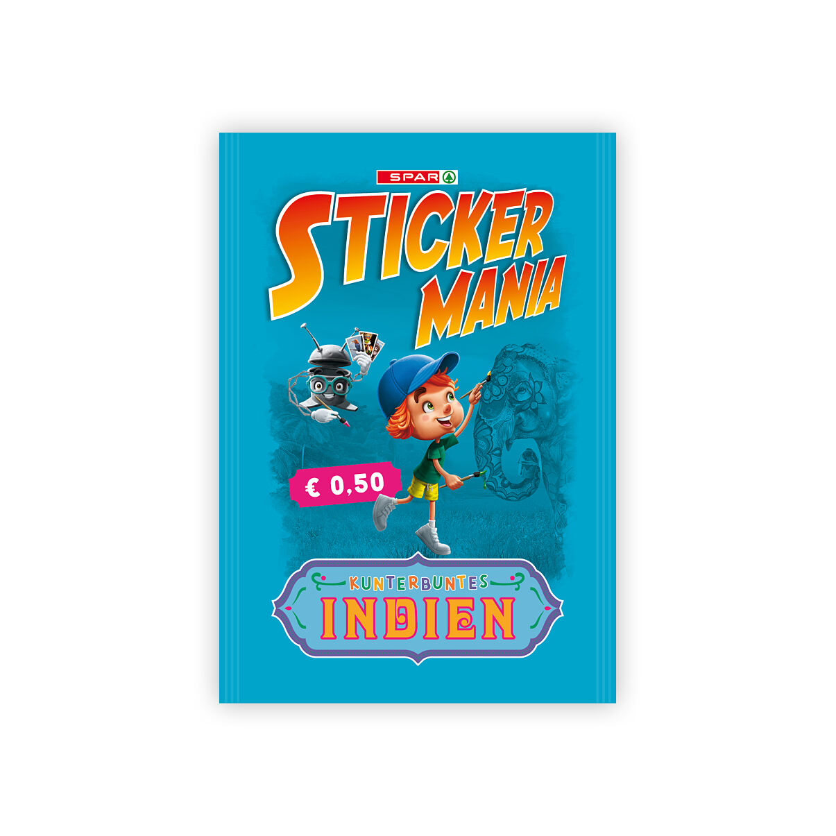 SPAR-Stickermannia blaues Briefchen