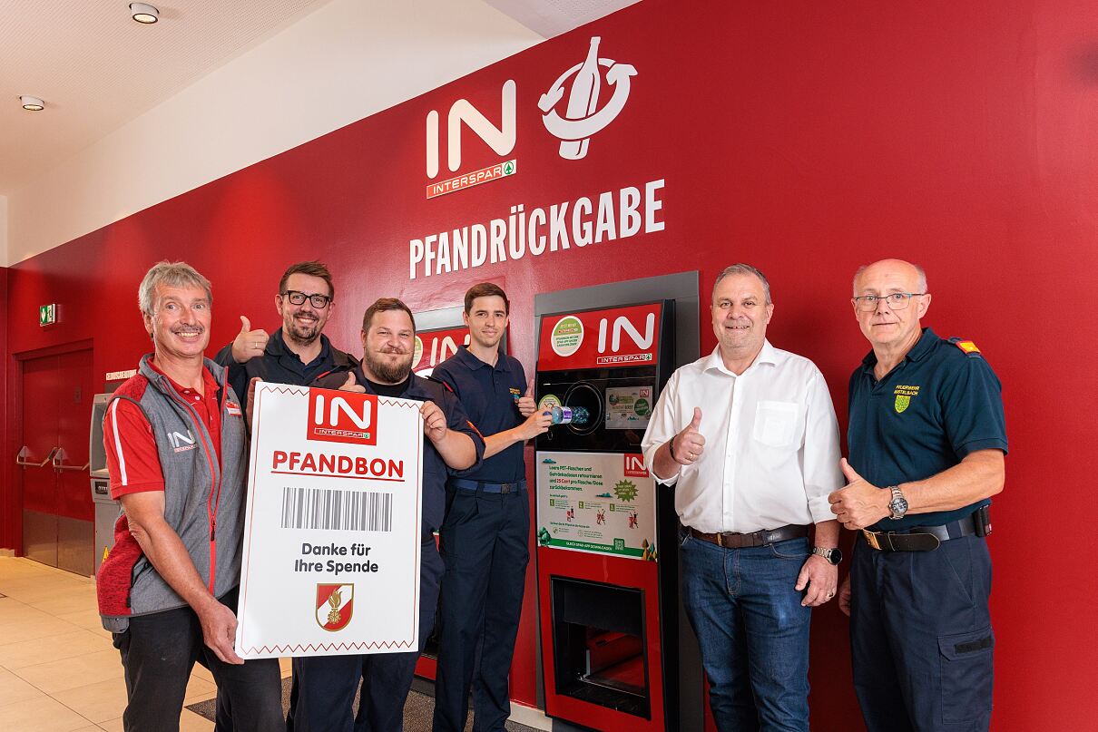 Spendenaktion am Pfandautomaten